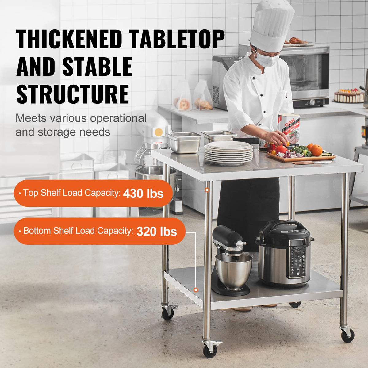 24 x 36 Stainless Steel Work Table - Silver for Living Room