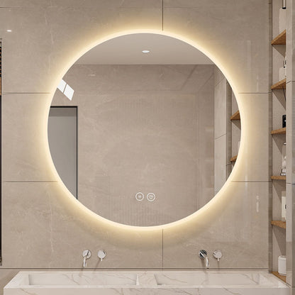 Silver LED Bathroom Mirror - 23.6" Wall Mounted Vanity Mirror with Defog