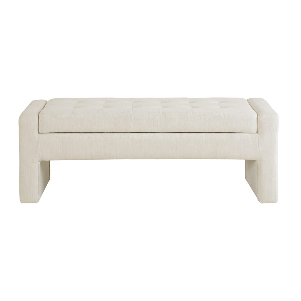 Cream Polyester Storage Bench - 50.5" x 18.5"