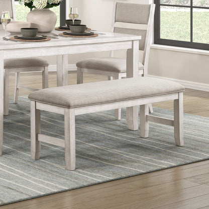 Antique White Farmhouse Dining Bench - 48" x 16"