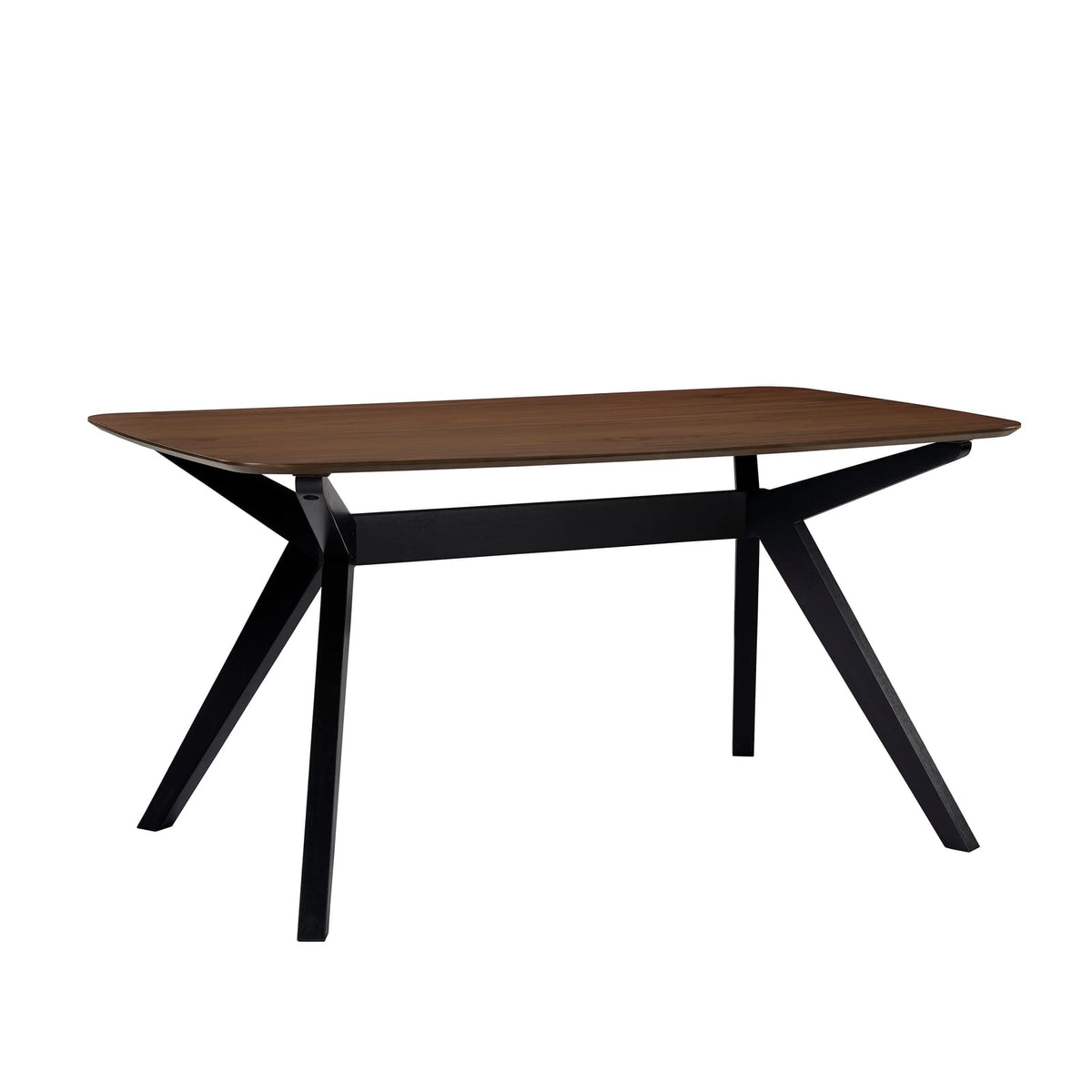 Wood Dining Table, Walnut & Black - 59" Round