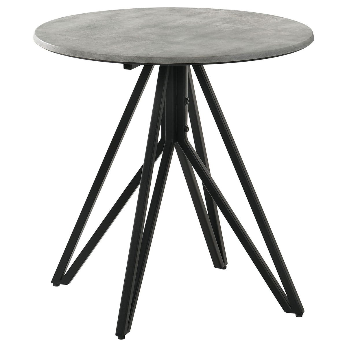 Grey Round Wood Metal End Table - 23.5" Diameter