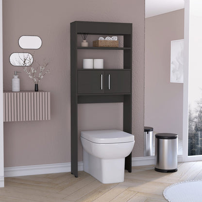 Black Over The Toilet Storage Cabinet - 24.5" W