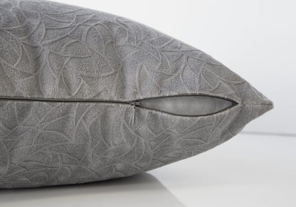 Light Grey Square Throw Pillow 18x18 with Floral Insert
