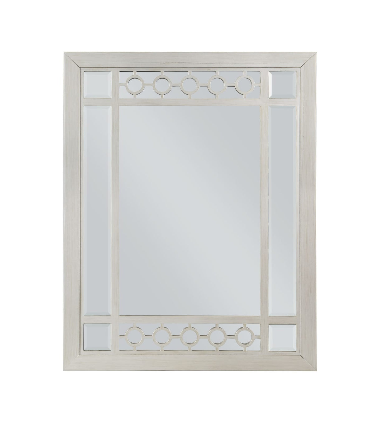 Silver Rectangular Vanity Mirror with Storage
