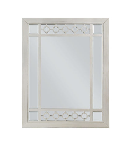 Silver Rectangular Vanity Mirror with Storage