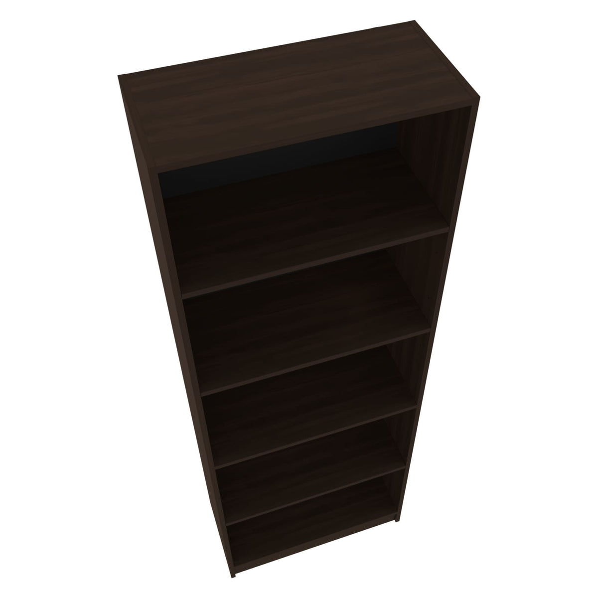 Dark Walnut Bookcase - 5 Shelves, Particle Board for Living Room