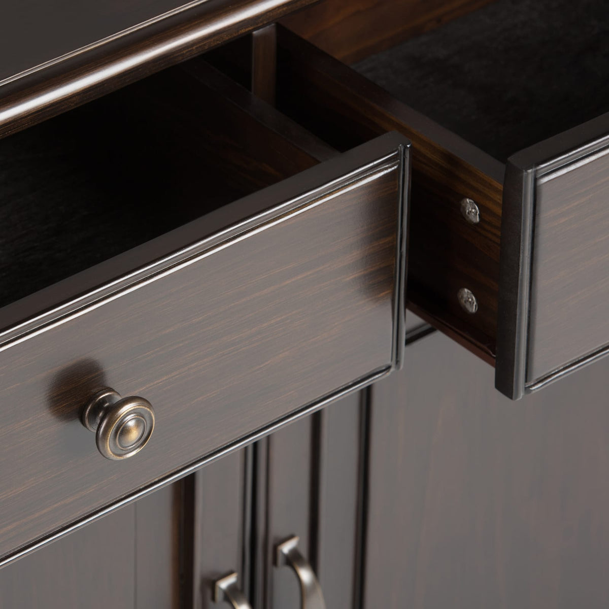 Connaught Solid Wood Entryway Storage Cabinet - Dark Brown
