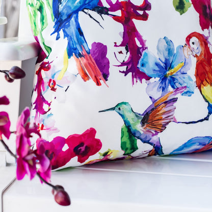 Tropical Parrot Outdoor Pillow Set - 2 Throw Pillows