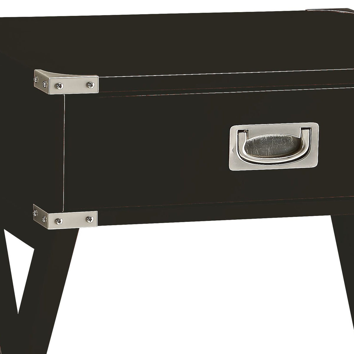Black Synthetic Wood Storage Accent Table with Drawer for Living Room