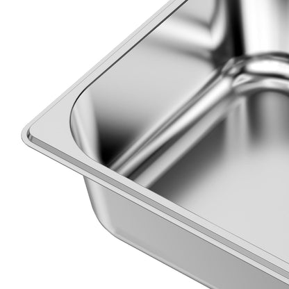 6 Pack Stainless Steel Hotel Pans - 1/2 Size Catering Pans