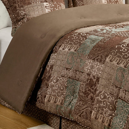 Multicolor Polyester King Comforter Set - 4 Piece Bedding