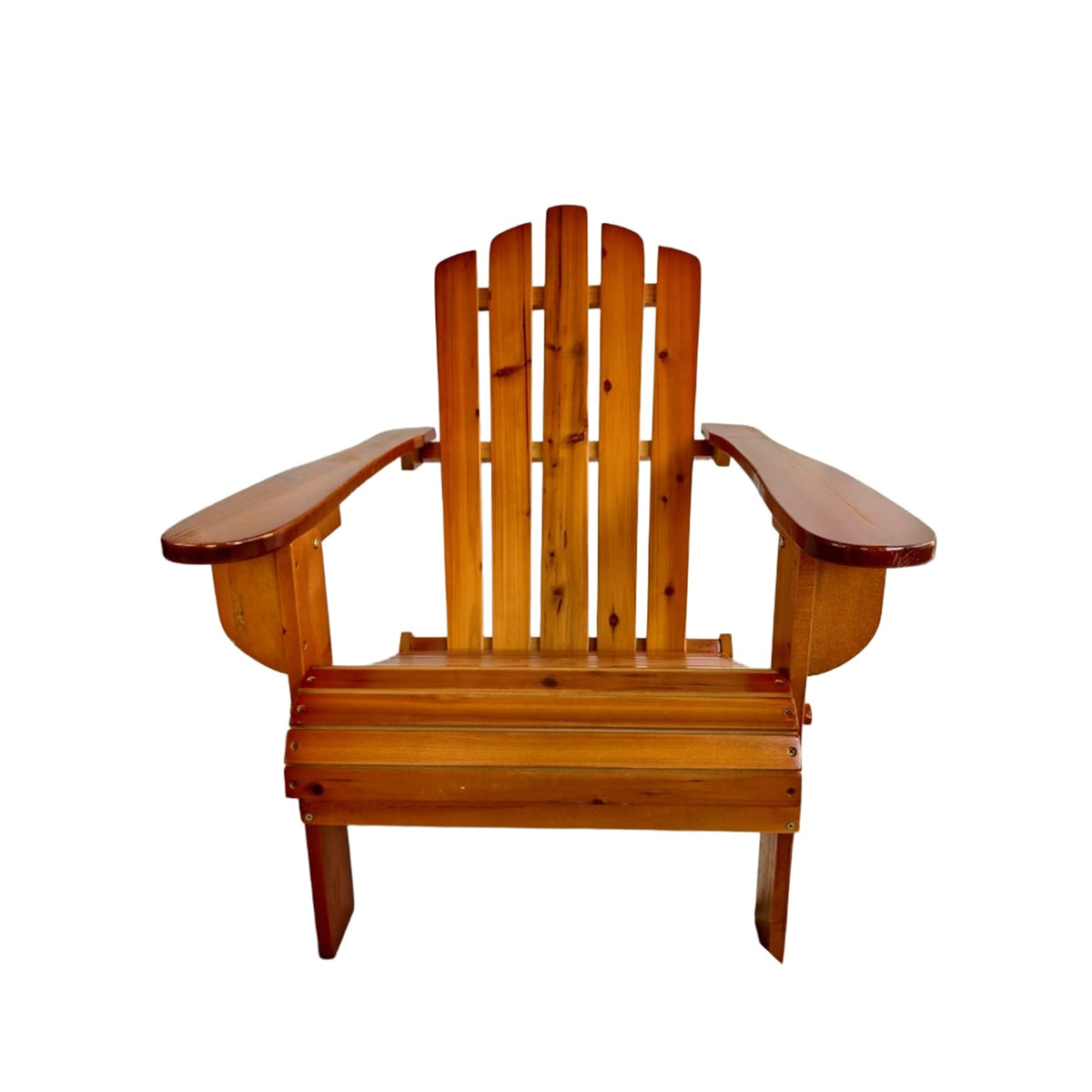 Foldable Wood Adirondack Chair - Oak Finish, Outdoor Patio Seating