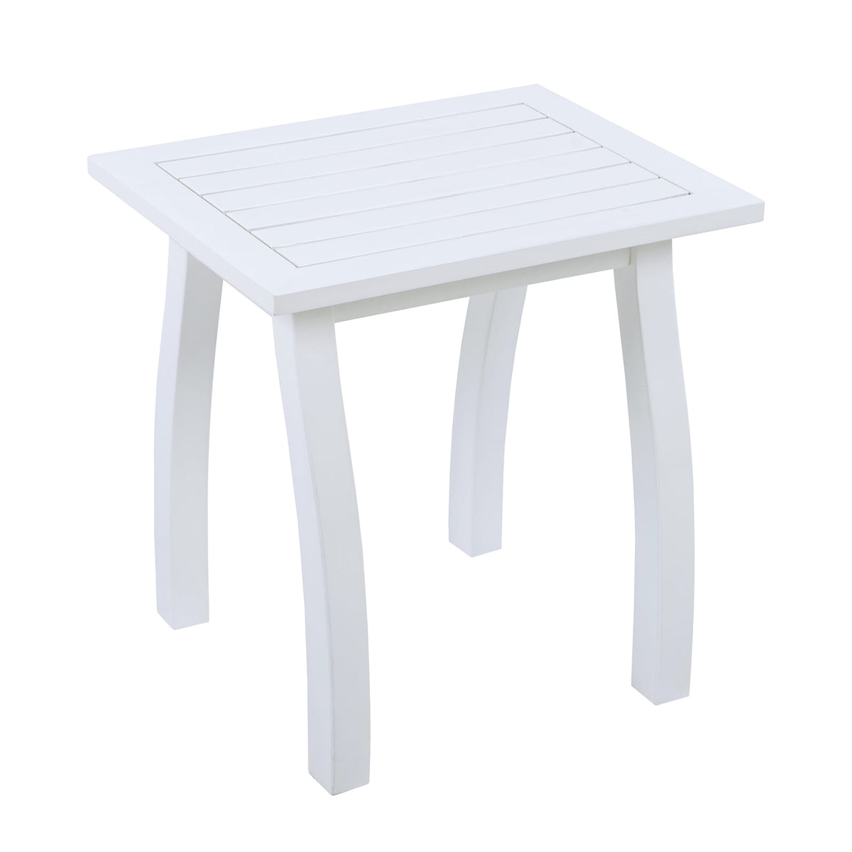 White Acacia Wood End Table - Outdoor Patio Table