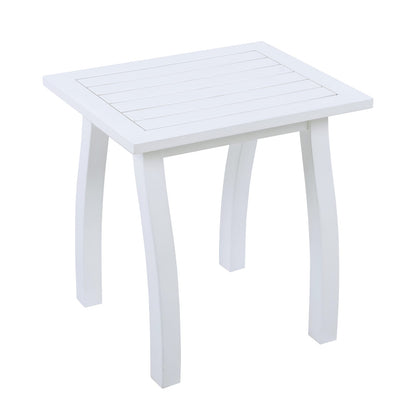 White Acacia Wood End Table - Outdoor Patio Table