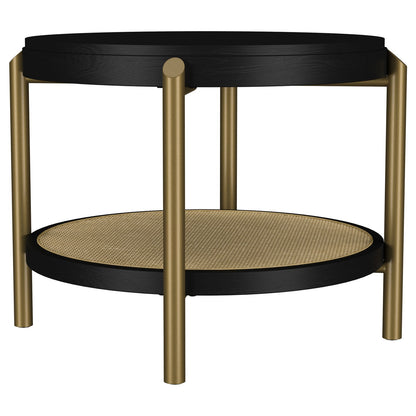 Benson Black Round End Table - Coastal Style Storage