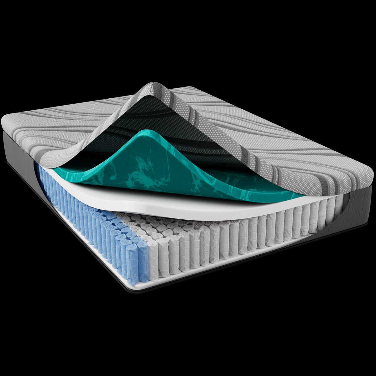 Queen Size Cooling Memory Foam Mattress - Gray for Bedroom