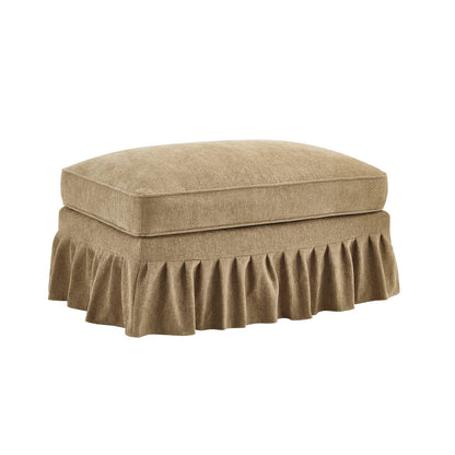 Light Coffee Chenille Ottoman - Comfortable Accent Piece for Living Room