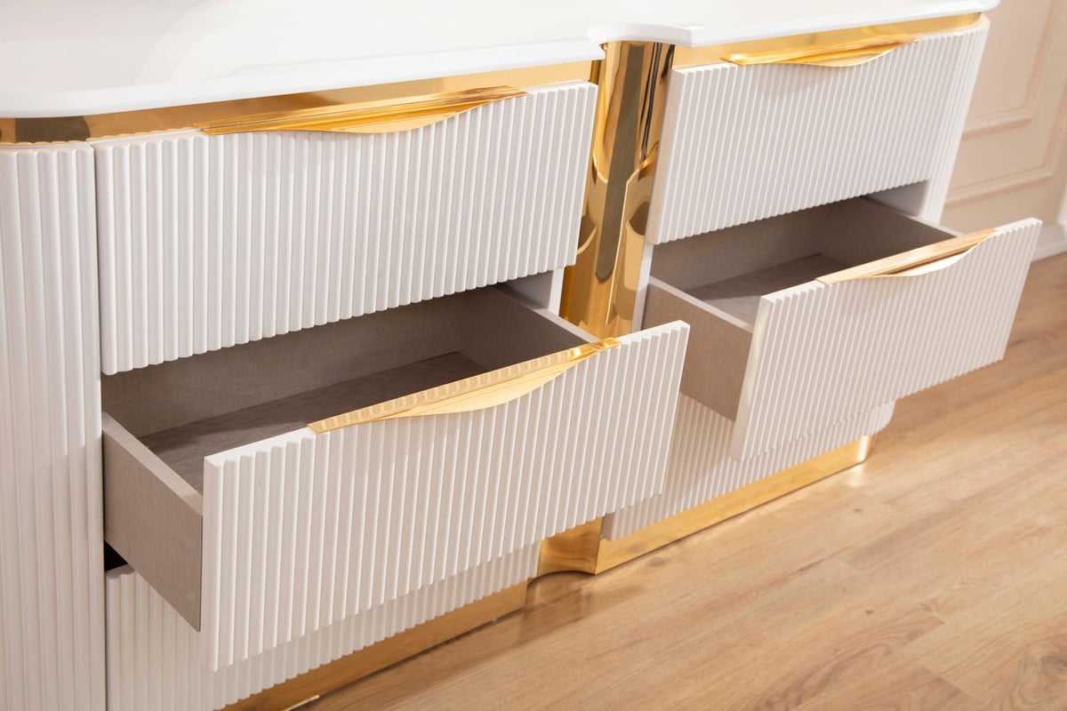 6-Drawer White Dresser Bedroom Storage