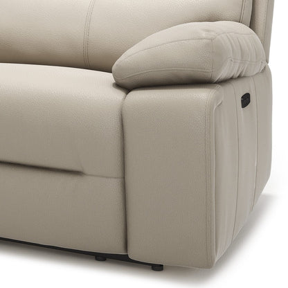 Beige Faux Leather Reclining Loveseat Sofa - 79" for Living Room
