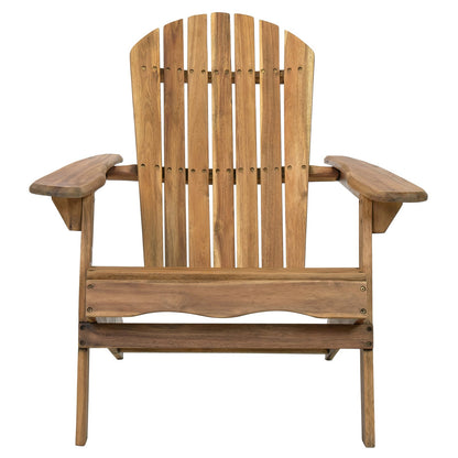 Teak Acacia Wood Folding Adirondack Chair - Patio Outdoor Furniture