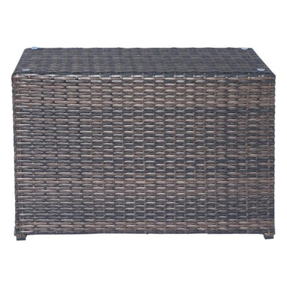 Brown Wicker Patio Furniture Set 4 Person Outdoor Sofa Sectional Table
