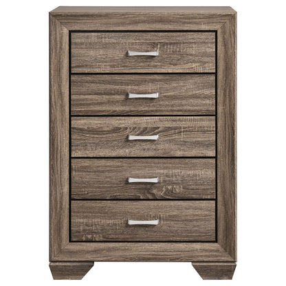 Harrison Washed Taupe 5-drawer Bedroom Chest - Taupe Engineered Wood Dresser