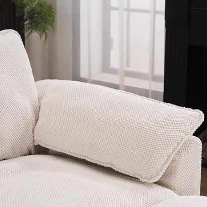 White Chenille Sectional Sofa - Modern Comfort, Durable Design for Living Room