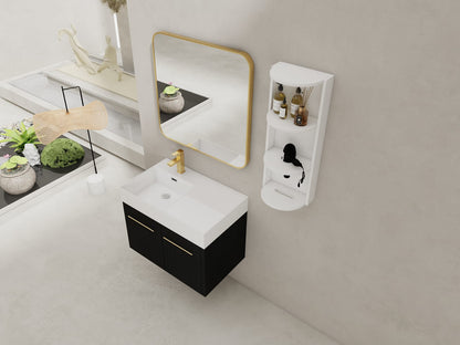 30 Inch Black Chestnut Bathroom Vanity with Sink & Storage - KD Package