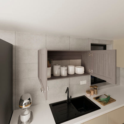 White Oak 2 Door Kitchen Cabinet for Storage and Organization for Living Room