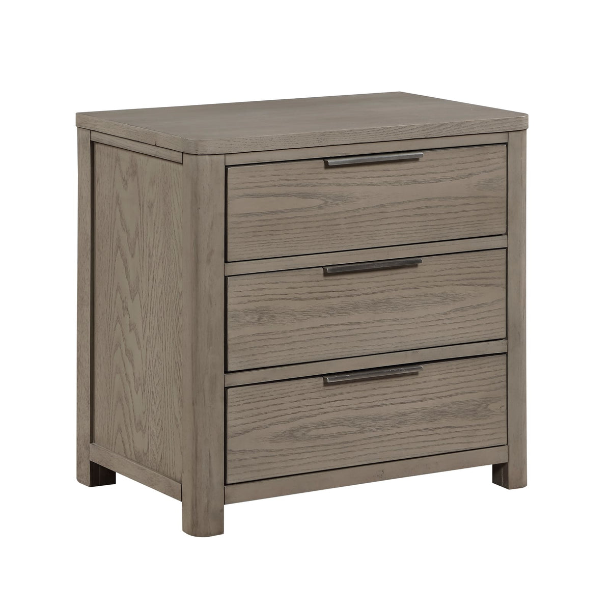 Light Gray 3-Drawer Bedside Cabinet - Modern Nightstand for Bedroom
