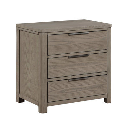 Light Gray 3-Drawer Bedside Cabinet - Modern Nightstand for Bedroom