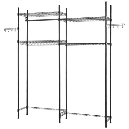 4 Tier Over Washer Dryer Shelf - Black Laundry Storage Rack for Living Room