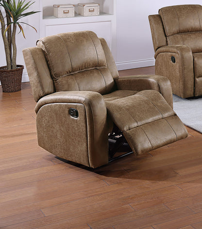 Chestnut PU Leather Recliner - Comfortable & Modern