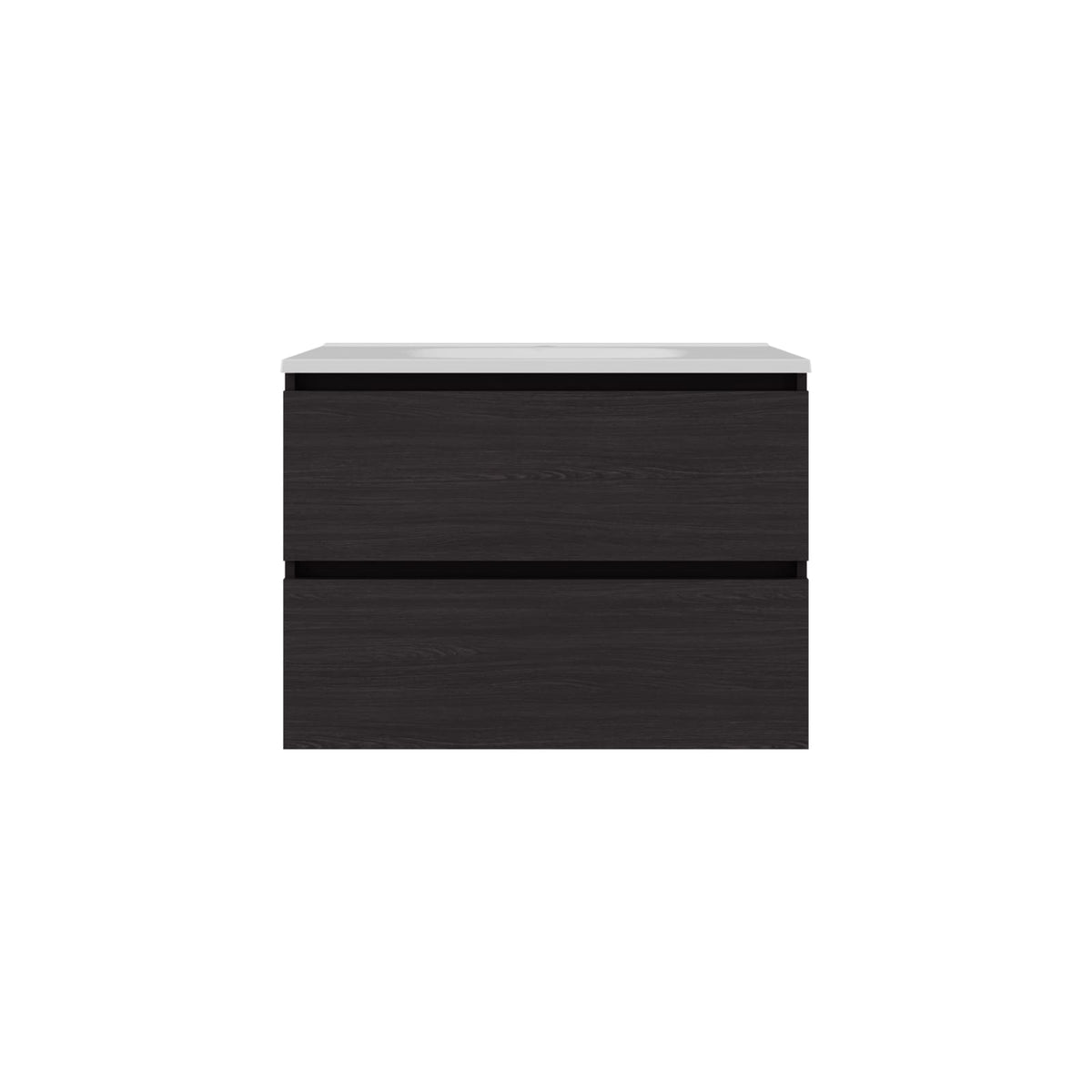 Black Bathroom Vanity with Shelves - MDF Storage Cabinet
