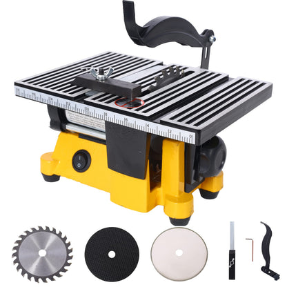 4 Inch Mini Table Saw - Yellow Steel Model