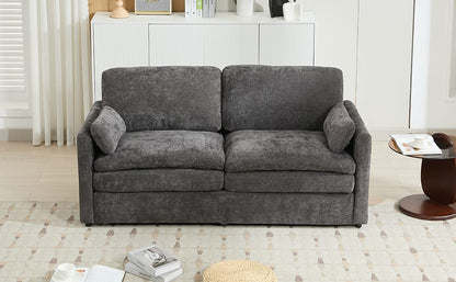 68.1" Grey Chenille Loveseat Sofa - Plush Comfort for Living Room