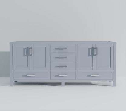 Dark Grey Double Bath Vanity - 84 Inch Wide