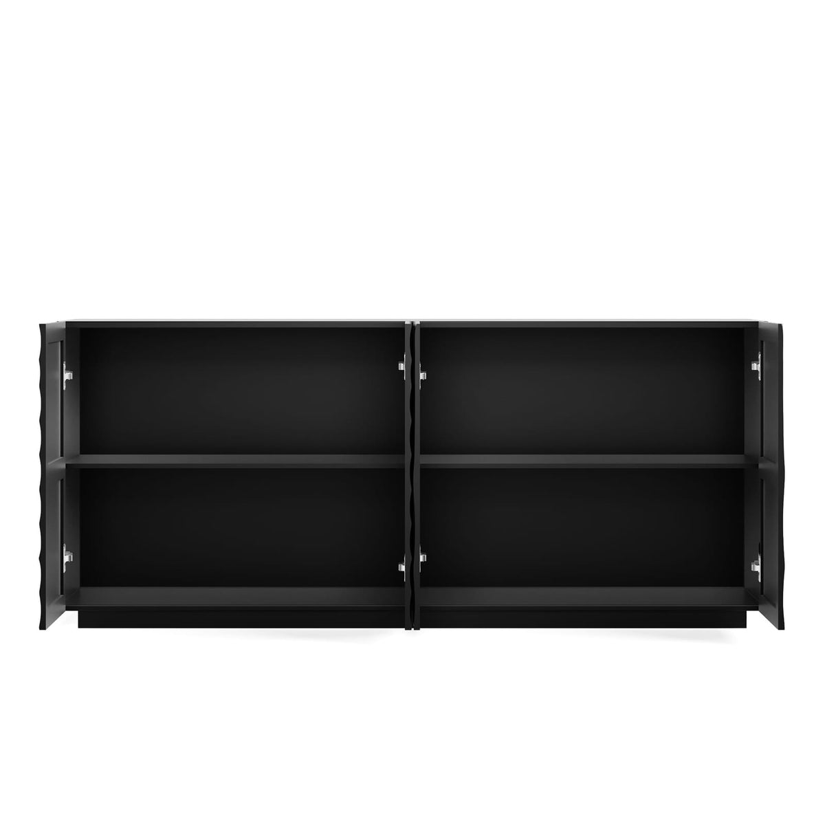 Black Buffet Cabinet - 59" Storage Sideboard for Dining Room