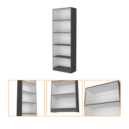 Multicolor 4-Shelf Bookcase - Pine Engineered Wood for Living Room