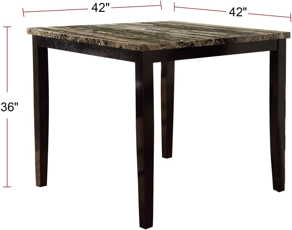 Espresso Birch Dining Table - 42" Square MDF Top