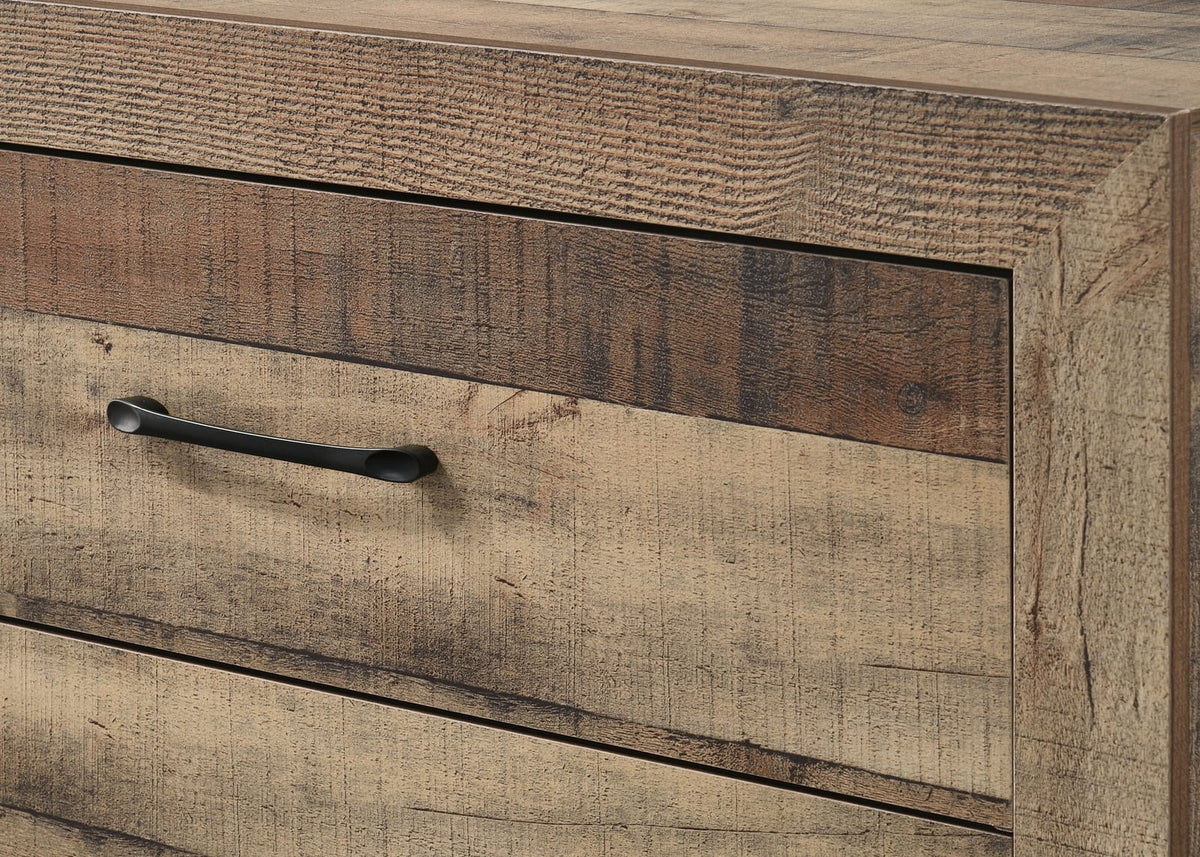 Brown Wood Dresser - 6 Drawers Bedroom Furniture