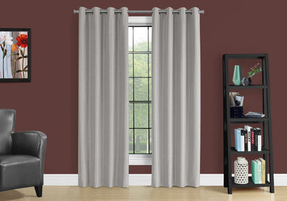 Silver Blackout Thermal Curtains 2 Piece Set for Bedroom
