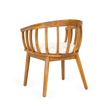 Teak+ Beige Acacia Wood Dining Chairs for Outdoor Patio Seating