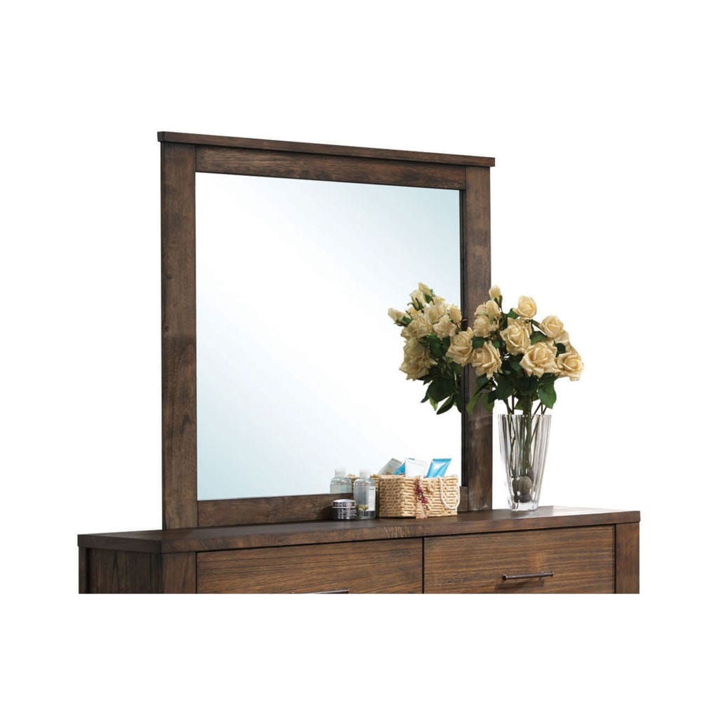 Oak Finish Vanity Mirror - 34" x 33"