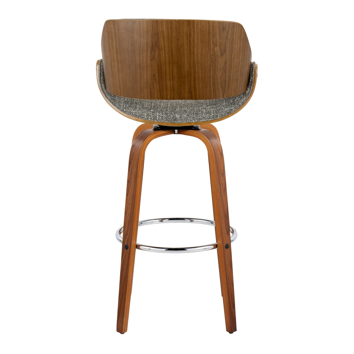 Grey Fabric Barstools Set of 2 - Mid-Century Style