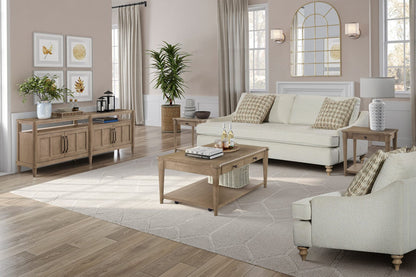 Sand Finish End Table with Storage Drawer for Living Room