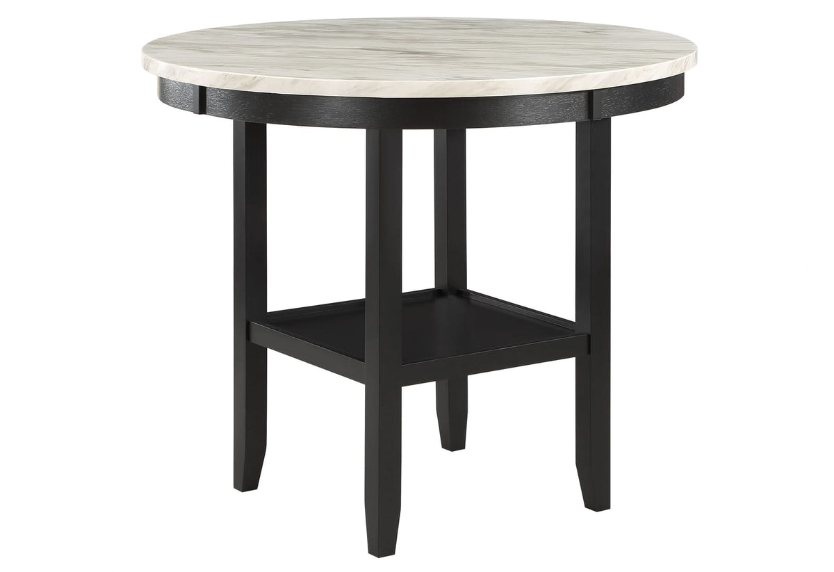 Modern Round Dining Table with Built-In Storage for 4