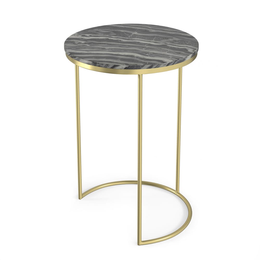 Ashley 2 Pc Nesting Tables - Gold Marble Metal