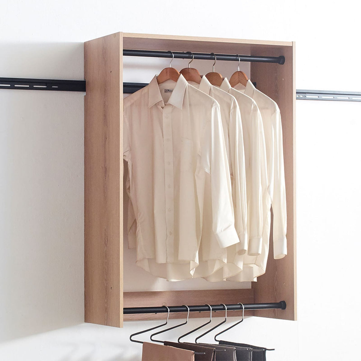 Oak Wood Modular Closet System - 5-Piece Unit for Bedroom